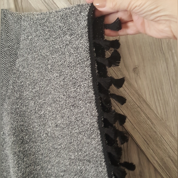 Simon Chang Pom Pom Fringe Poncho - Picture 2 of 5